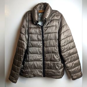 NWOT a.n.a. Women's A New Approach Packable Down Jacket XL Brown Beige T…